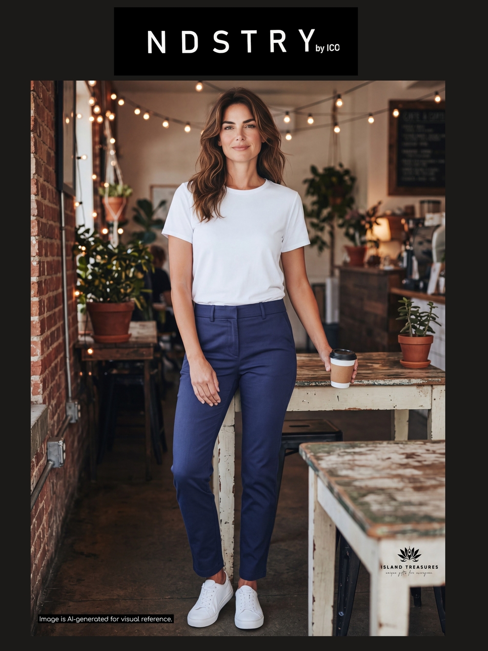 NWT NDSTRY byIco Sz 0 Women Navy Slim Chino Pants Ladies  Cotton Stretch Trouser